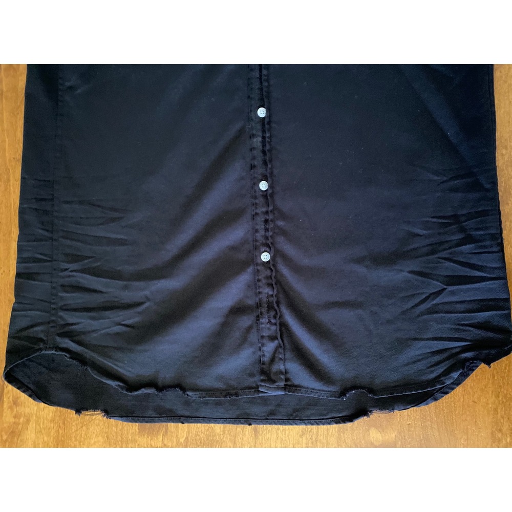 Frank & Eileen MARY Classic Shirtdress Black Famous Denim Button Distressed M - Picture 10 of 10